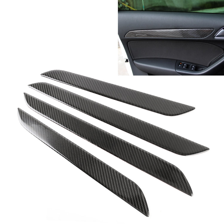 4 PCS Carbon Fibre Car Door Panel Decorative Sticker for Audi Q3 - Car Interior Mouldings by buy2fix | Online Shopping UK | buy2fix