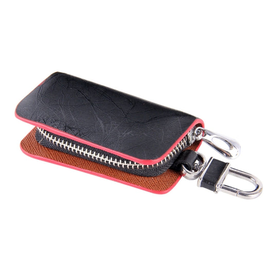 Universal Leather Roots Texture Waist Hanging Zipper Wallets Key Holder Bag (No Include Key)(Red) by buy2fix