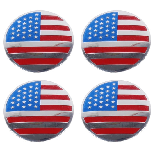 4 PCS USA Flag Metal Car Sticker Wheel Hub Caps Centre Cover Decoration by buy2fix