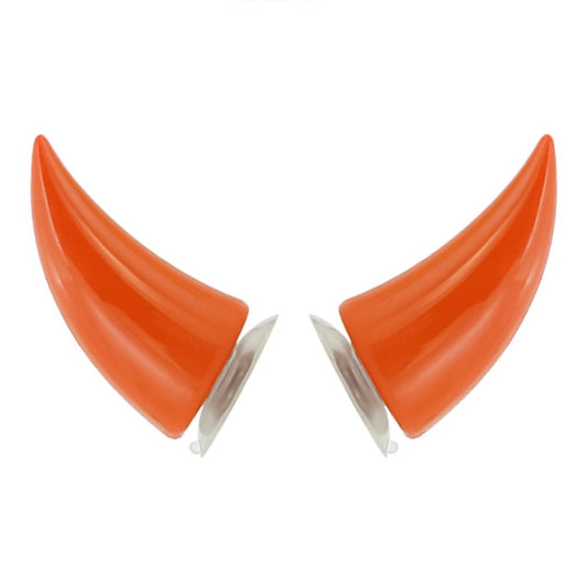 2 PCS Motorcycle Helmet Devil Decoration Motorbike Helmet Suction Cups Horns Decoration Headwear Sucker(Orange) - Ornamental Parts by buy2fix | Online Shopping UK | buy2fix