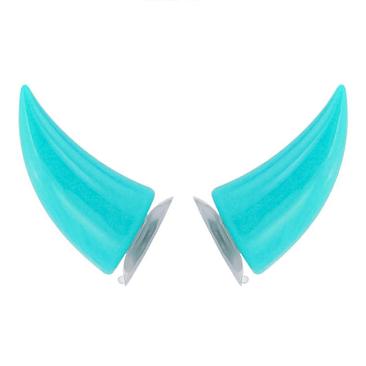 2 PCS Motorcycle Helmet Devil Decoration Motorbike Helmet Suction Cups Horns Decoration Headwear Sucker(Baby Blue) by buy2fix