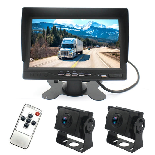 PZ612-2AHD IP67 120 Degree Car AHD 1080P 2 Megapixels 7 inch Front and Rear Double Recording 2 Way Rearview Mirror Monitor, Night Vision Full Color, with Video Function - Rear View Cameras by buy2fix | Online Shopping UK | buy2fix