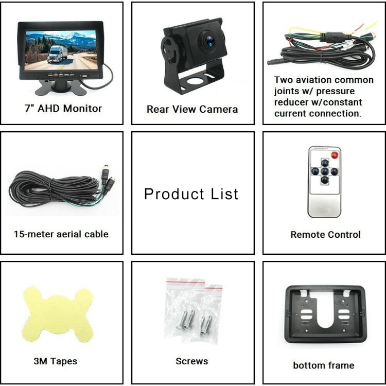 PZ612-AHD IP67 120 Degree Car AHD 1080P 2 Megapixels 7 inch 1-Way Rearview Mirror Monitor, Night Vision Full Color - Rear View Cameras by buy2fix | Online Shopping UK | buy2fix