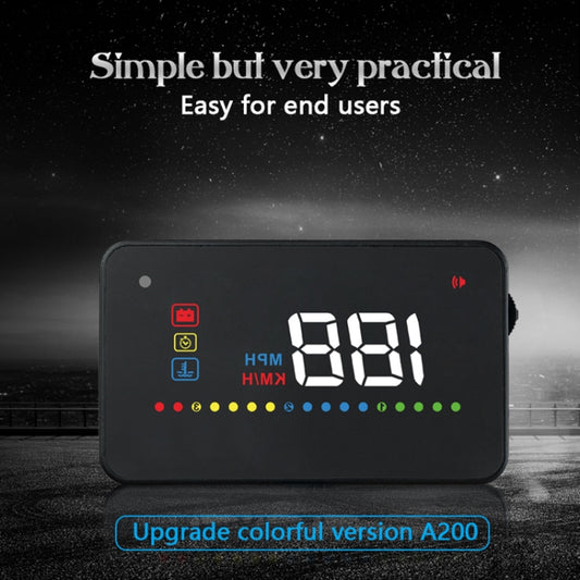 A200 OBD2 3.5 inch Vehicle-mounted Head Up Display Security System, Support Car Speed / Engine Revolving Speed Display / Water Temperature / Voltage by buy2fix