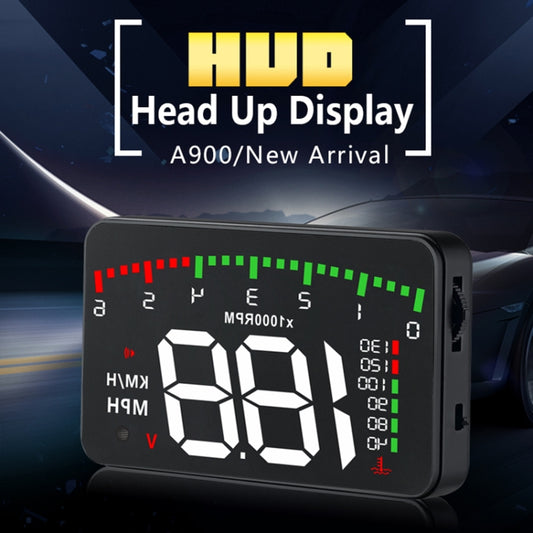 A900 OBD2 3.5 inch Vehicle-mounted Head Up Display Security System, Support Car Speed / Engine Revolving Speed Display / Water Temperature / Voltage / Driving Mileage by buy2fix