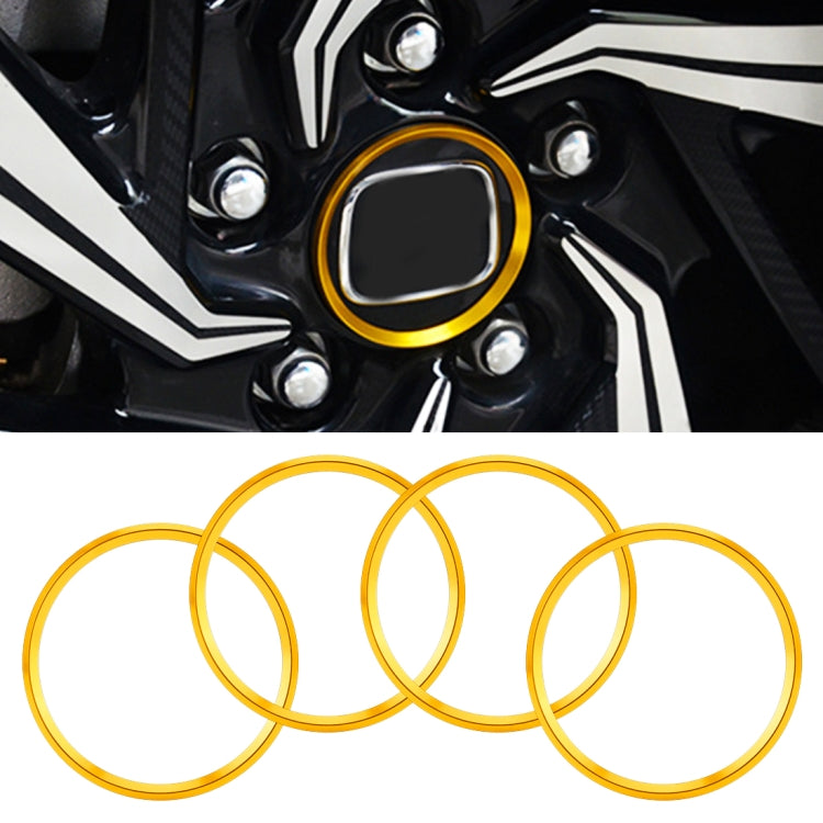 4 PCS Car Metal Wheel Hub Decoration Ring for BMW 5 Series 2018 (Gold) - Wheels Tires & Parts by buy2fix | Online Shopping UK | buy2fix