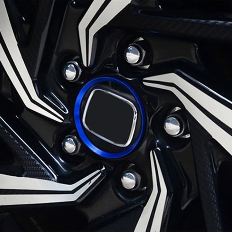 4 PCS Car Metal Wheel Hub Decoration Ring for BMW 5 Series 2018 (Blue) by buy2fix