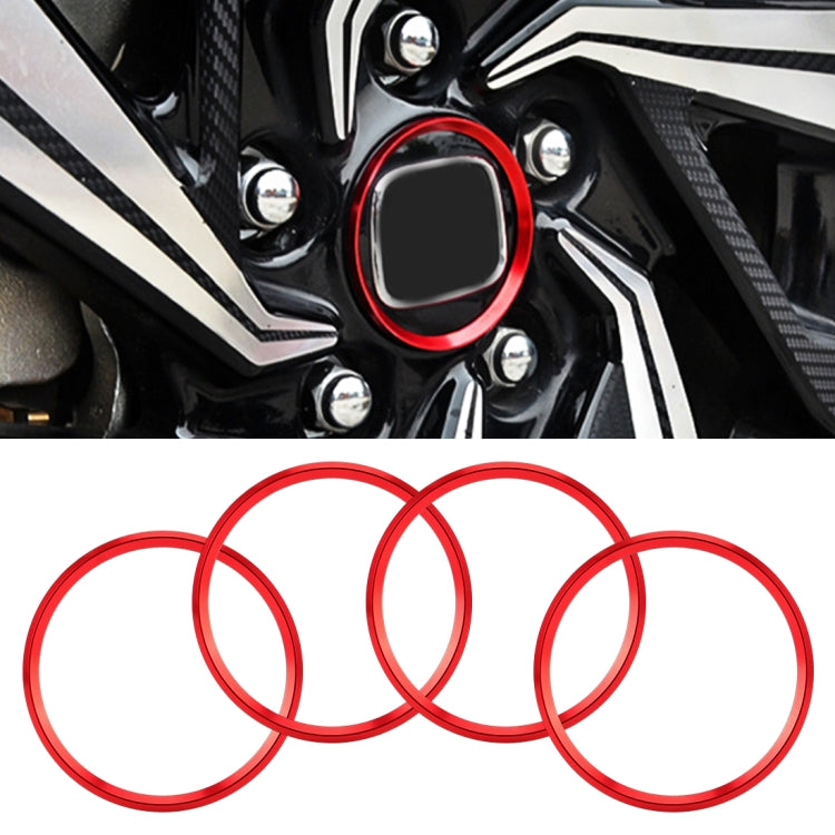 4 PCS Car Metal Wheel Hub Decoration Ring for BMW 5 Series 2018 (Red) - Wheels Tires & Parts by buy2fix | Online Shopping UK | buy2fix