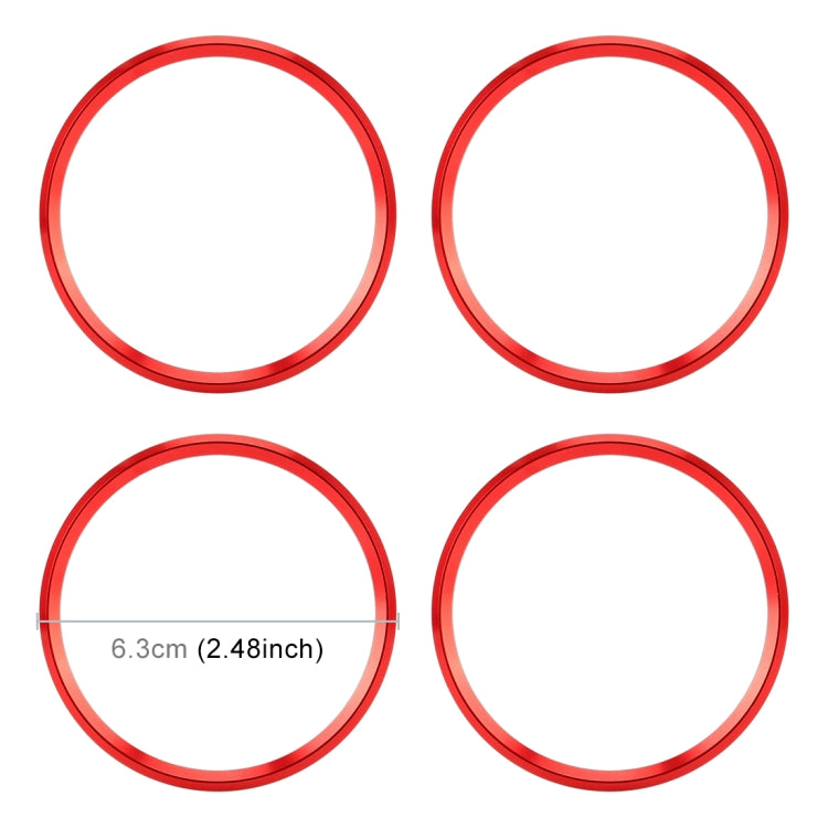 4 PCS Car Metal Wheel Hub Decoration Ring for BMW 5 Series 2018 (Red) - Wheels Tires & Parts by buy2fix | Online Shopping UK | buy2fix