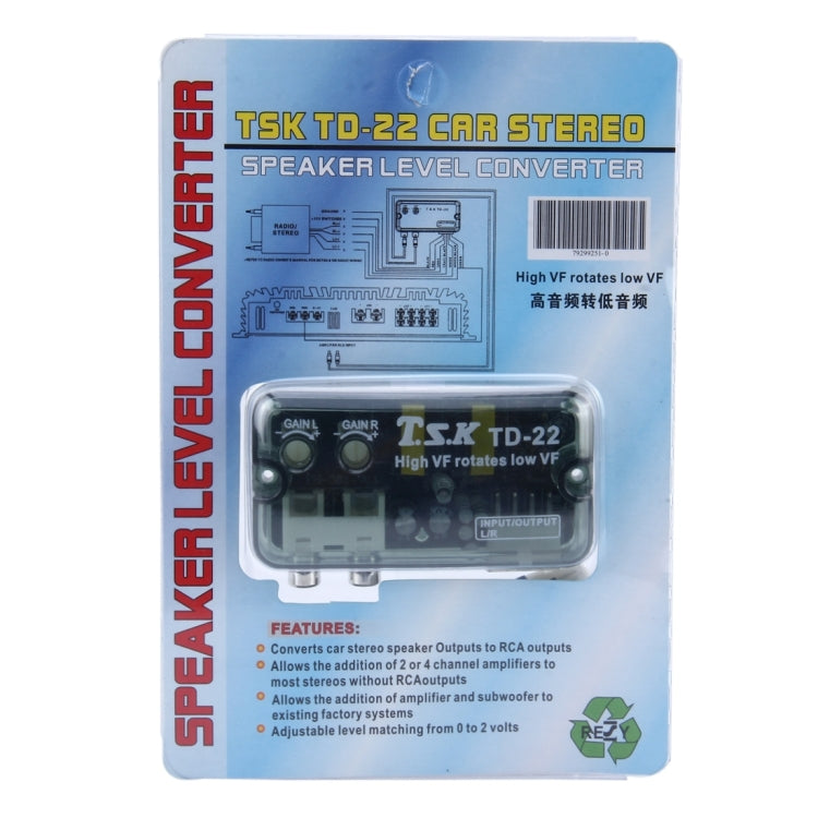 TSK TD-22 Car Stereo Speaker Level Converter, High VF Rotates Low VF by buy2fix
