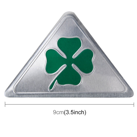 Four Leaf Clover Herb Luck Symbol Aluminum Slim Triangle Badge Emblem Labeling Sticker Styling Car Dashboard Decoration - 3D Metal Sticker by buy2fix | Online Shopping UK | buy2fix