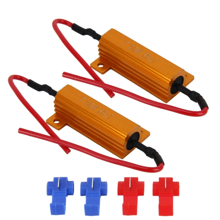 2 PCS Car Canbus Error Canceller Decoder Load Resistor LED 50W 8 Ohm No Blinking Decoder - Headlight Ballast by buy2fix | Online Shopping UK | buy2fix