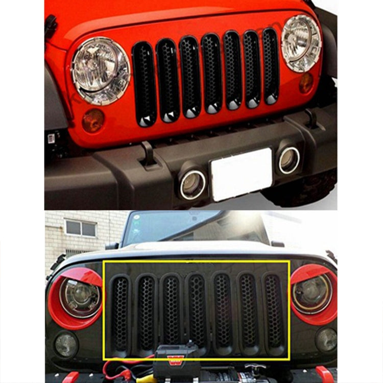 7 PCS Car Front Racing Front Grille Grid Insect Net for Jeep Wrangler JK 2007-2017 - Others by buy2fix | Online Shopping UK | buy2fix