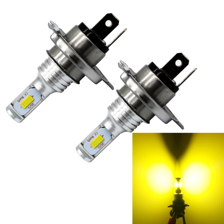 2 PCS H4 72W 1000LM 6000-6500K Super Bright White Light Car Fog LED Bulbs, DC 12-24V (Yellow Light) - Fog / Driving Lights by buy2fix | Online Shopping UK | buy2fix