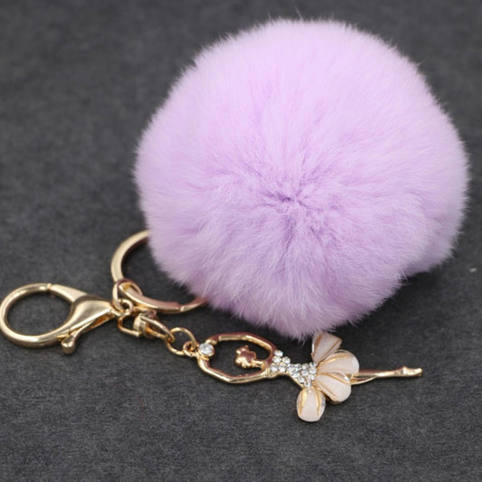Ballet Golden Keychain Key Holder Key Chains Rings Holder Rex Rabbit Car Bag Pendant Fashion Bag Ornaments Pendant, Random Color Delivery by buy2fix