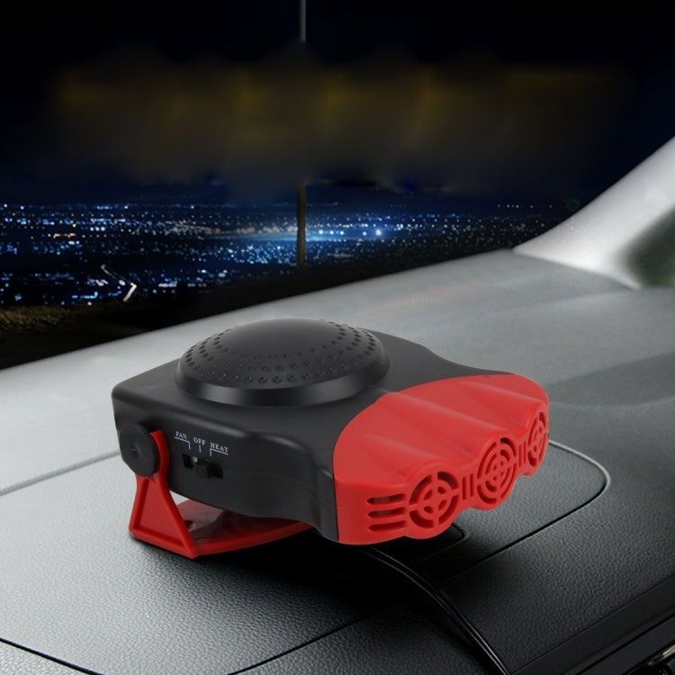 DC 12V 150W Cold and Warm Dual Use Three Outlet Car Auto Electronic Heater Fan Windshield Defroster Demister(Red) by buy2fix