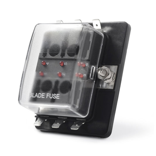 Universal 6 Way Fuse Box Block Fuse Holder Box Car Vehicle Circuit Automotive Blade Tool 6 Way Fuse Block, DC 10V-32V by buy2fix