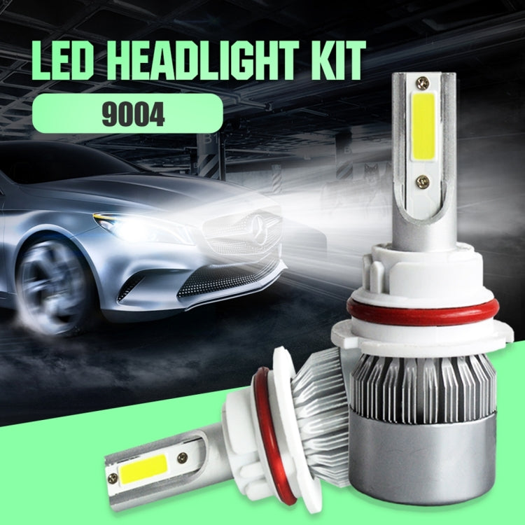 2pcs 9004 18W 1800LM 6000K Waterproof IP68 Car Auto LED Headlight with 2 COB LED Lamps, DC 9-36V(White Light) - LED Headlamps by buy2fix | Online Shopping UK | buy2fix