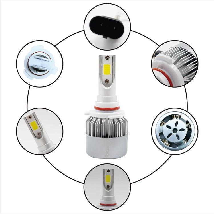 2pcs 9005 18W 1800LM 6000K Waterproof IP68 Car Auto LED Headlight with 2 COB LED Lamps, DC 9-36V(White Light) - LED Headlamps by buy2fix | Online Shopping UK | buy2fix