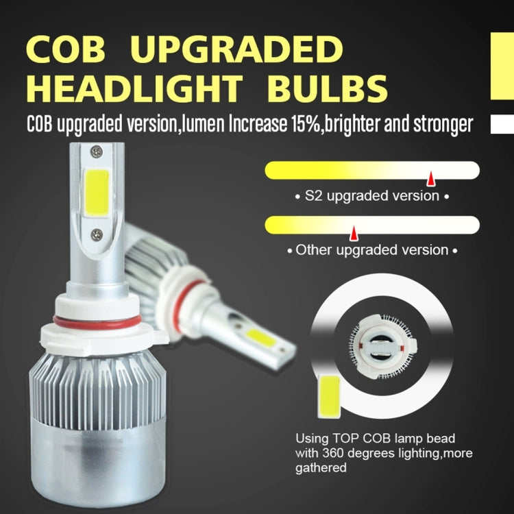 2pcs 9005 18W 1800LM 6000K Waterproof IP68 Car Auto LED Headlight with 2 COB LED Lamps, DC 9-36V(White Light) - LED Headlamps by buy2fix | Online Shopping UK | buy2fix