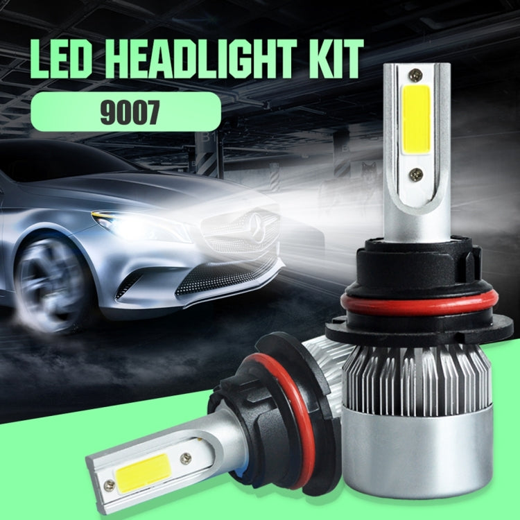 2pcs 9007 18W 1800LM 6000K Waterproof IP68 Car Auto LED Headlight with 2 COB LED Lamps, DC 9-36V(White Light) - LED Headlamps by buy2fix | Online Shopping UK | buy2fix