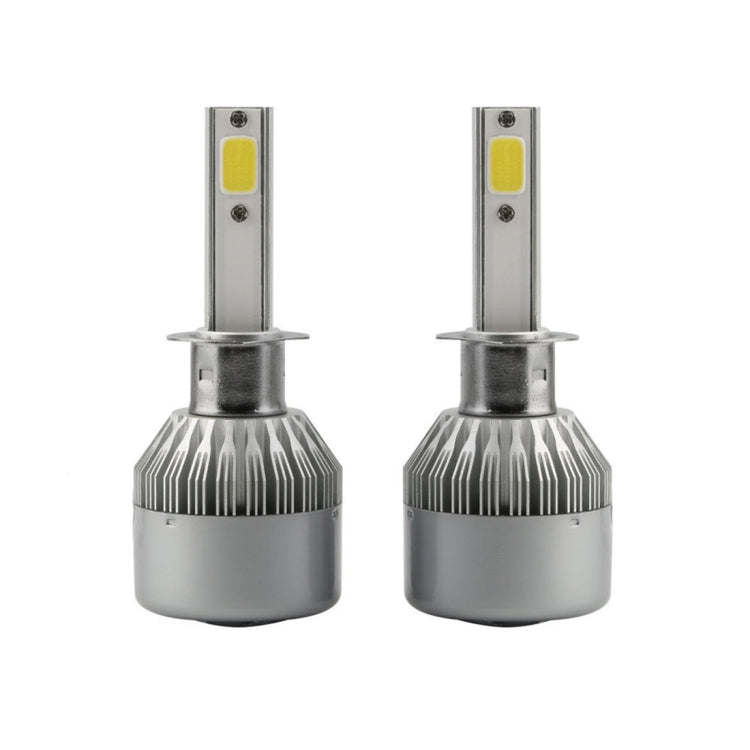 2pcs H1 18W 1800LM 6000K Waterproof IP68 Car Auto LED Headlight with 2 COB LED Lamps, DC 9-36V(White Light) - LED Headlamps by buy2fix | Online Shopping UK | buy2fix