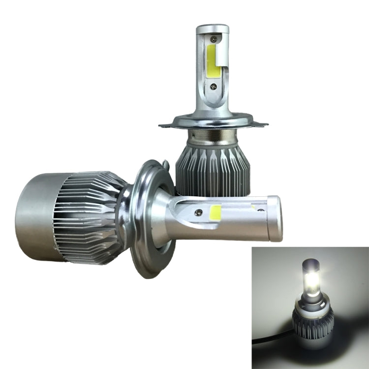 2pcs H4 18W 1800LM 6000K Waterproof IP68 Car Auto LED Headlight with 2 COB LED Lamps, DC 9-36V(White Light) - LED Headlamps by buy2fix | Online Shopping UK | buy2fix