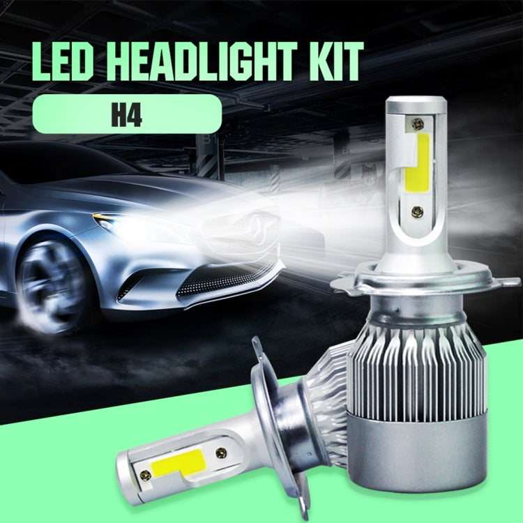 2pcs H4 18W 1800LM 6000K Waterproof IP68 Car Auto LED Headlight with 2 COB LED Lamps, DC 9-36V(White Light) - LED Headlamps by buy2fix | Online Shopping UK | buy2fix