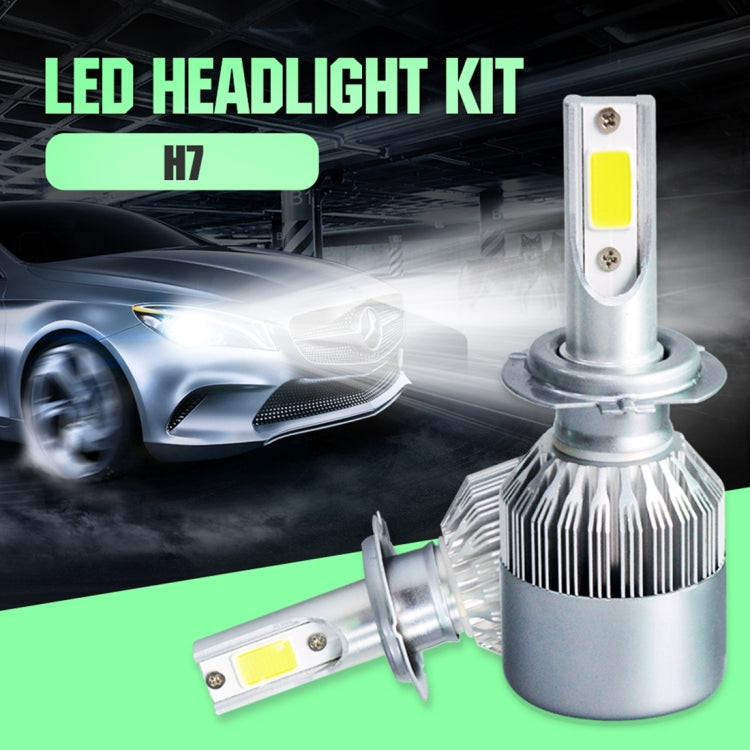 2pcs H7 18W 1800LM 6000K Waterproof IP68 Car Auto LED Headlight with 2 COB LED Lamps, DC 9-36V(White Light) - LED Headlamps by buy2fix | Online Shopping UK | buy2fix