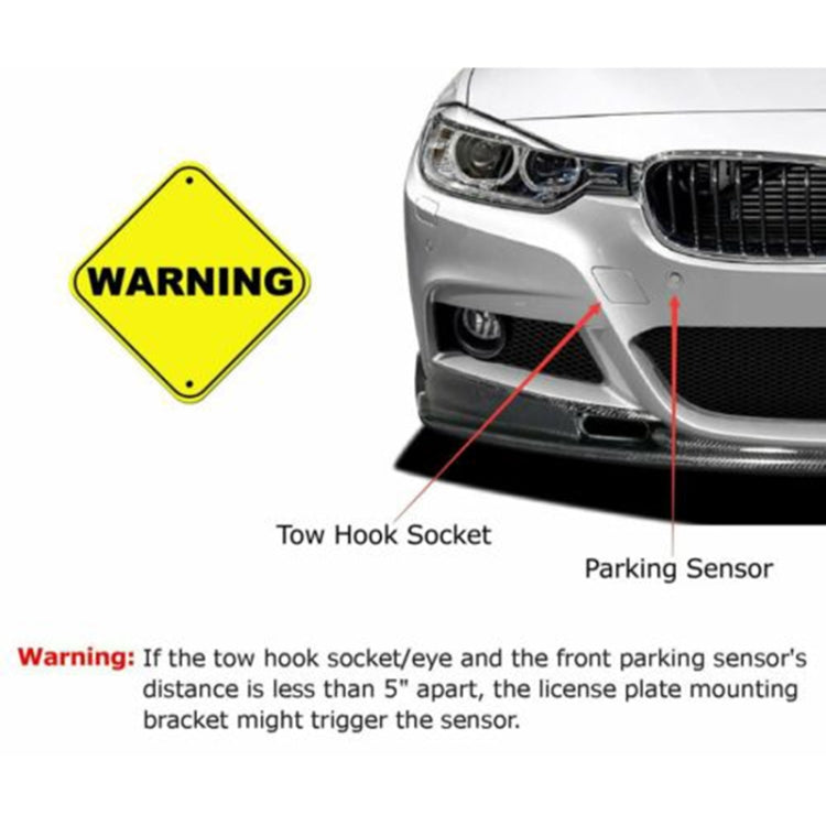 Car Front Bumper Tow Hook License Plate Mounting Bracket Holder for Audi A4 - License Plate Covers & Frames by buy2fix | Online Shopping UK | buy2fix