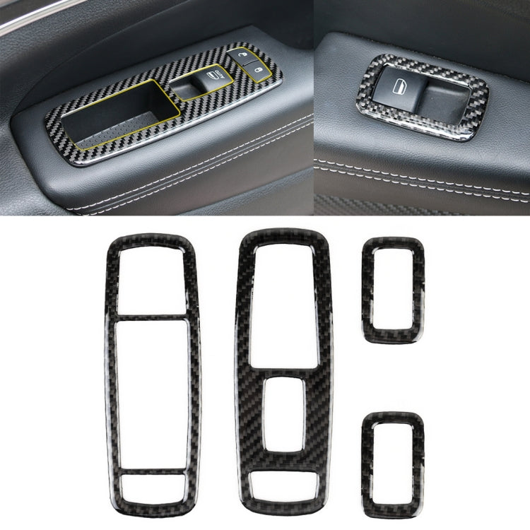 4 PCS Car Window Lift Switch Panel Carbon Fiber Decorative Sticker for Jeep Grand Cherokee 2011-2018 - Car Interior Mouldings by buy2fix | Online Shopping UK | buy2fix