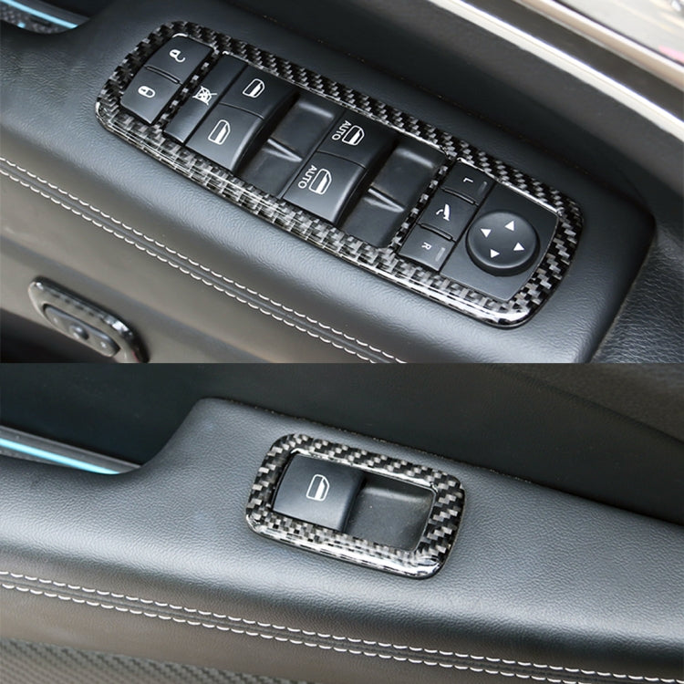 4 PCS Car Window Lift Switch Panel Carbon Fiber Decorative Sticker for Jeep Grand Cherokee 2011-2018 - Car Interior Mouldings by buy2fix | Online Shopping UK | buy2fix