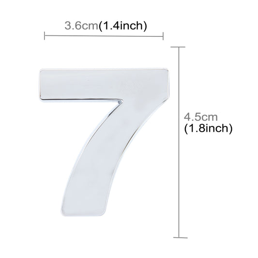 Car Vehicle Badge Emblem 3D Number Seven Self-adhesive Sticker Decal, Size: 3.6*4.5*0.5cm by buy2fix