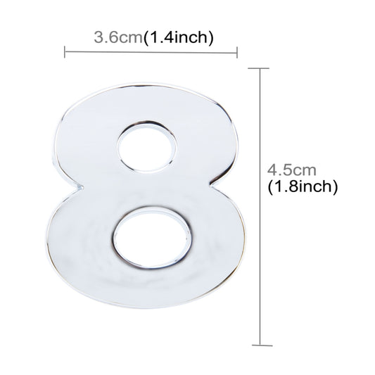 Car Vehicle Badge Emblem 3D Number Eight Self-adhesive Sticker Decal, Size: 3.6*4.5*0.5cm by buy2fix