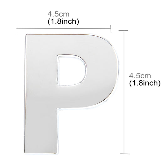 Car Vehicle Badge Emblem 3D English Letter P Self-adhesive Sticker Decal, Size: 4.5*4.5*0.5cm by buy2fix