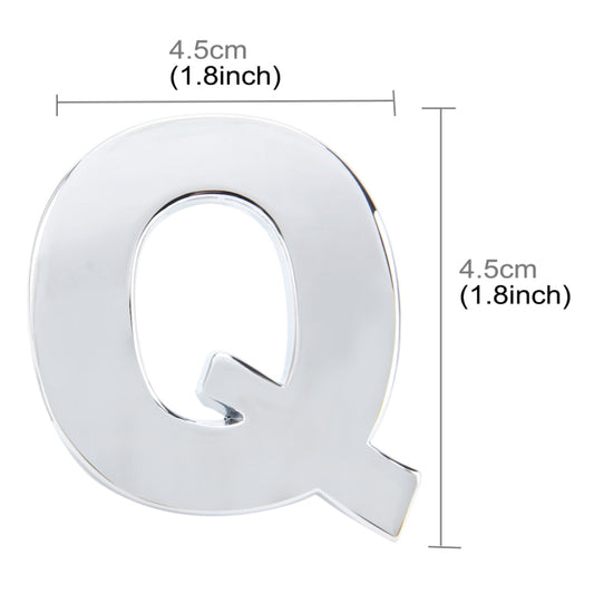 Car Vehicle Badge Emblem 3D English Letter Q Self-adhesive Sticker Decal, Size: 4.5*4.5*0.5cm by buy2fix