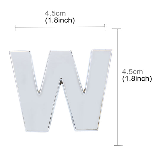 Car Vehicle Badge Emblem 3D English Letter W Self-adhesive Sticker Decal, Size: 4.5*4.5*0.5cm by buy2fix