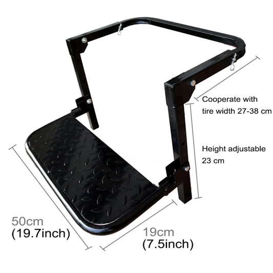 Portable Folding Car Stairs Tyre Mount Steps Ladder for Pickup Trucks, Truck, SUV by buy2fix