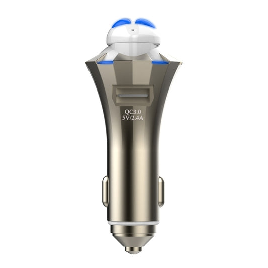 A8 3 in 1 Bluetooth Earphone & Safety Hammer & Car Charger, Support Hands-free Call & USB Quick Charger Function by buy2fix