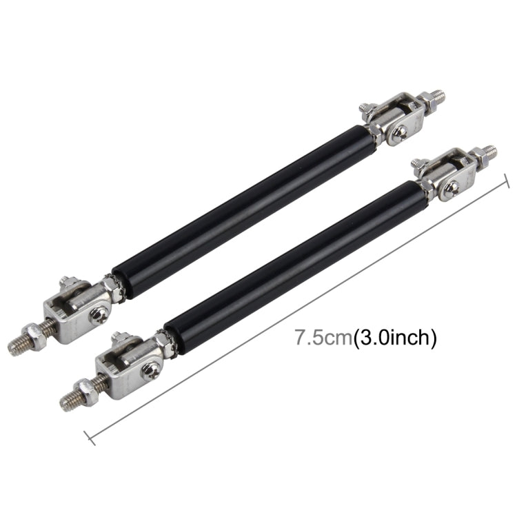 2 PCS Car Modification Large Surrounded By The Rod Telescopic Lever Front and Rear Bars Fixed Front Lip Back Shovel Adjustable Small Rod, Length: 7.5cm(Black) - Trunk & Bumper Accessories by buy2fix | Online Shopping UK | buy2fix