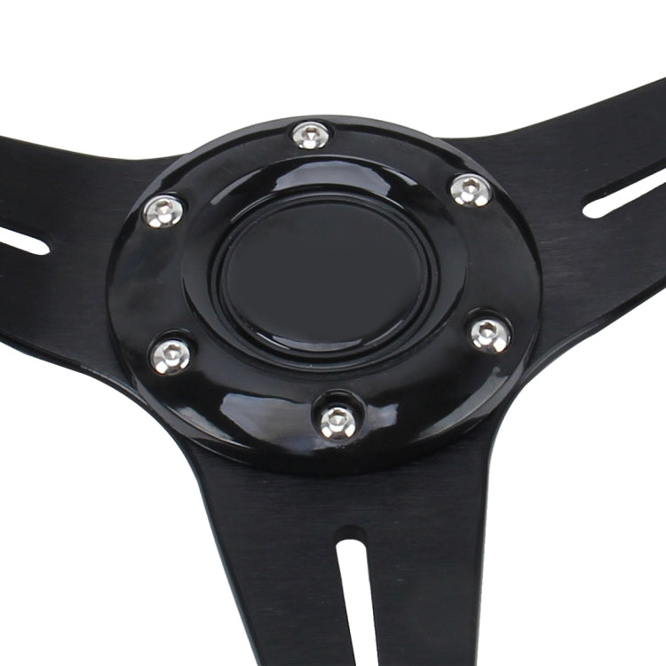 35cm PU Racing Sport Hand Wheel Car Modified Steering Wheel(Black) - Steering Wheel Accessories by buy2fix | Online Shopping UK | buy2fix