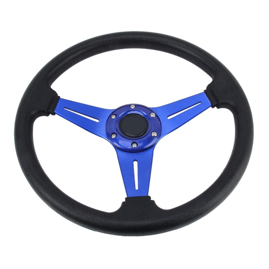 35cm PU Racing Sport Hand Wheel Car Modified Steering Wheel(Blue) - Steering Wheel Accessories by buy2fix | Online Shopping UK | buy2fix