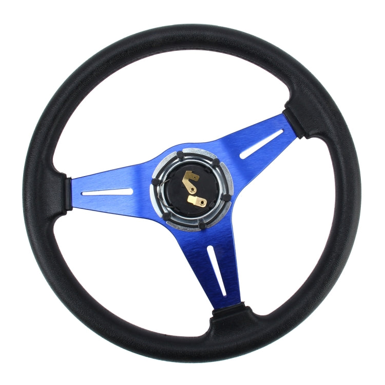 35cm PU Racing Sport Hand Wheel Car Modified Steering Wheel(Blue) - Steering Wheel Accessories by buy2fix | Online Shopping UK | buy2fix