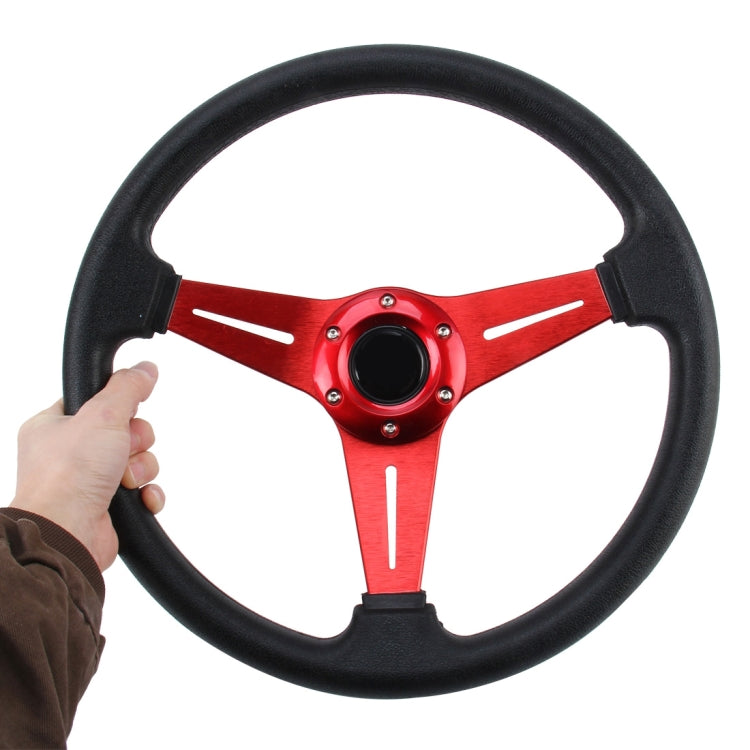 35cm PU Racing Sport Hand Wheel Car Modified Steering Wheel(Red) - Steering Wheel Accessories by buy2fix | Online Shopping UK | buy2fix