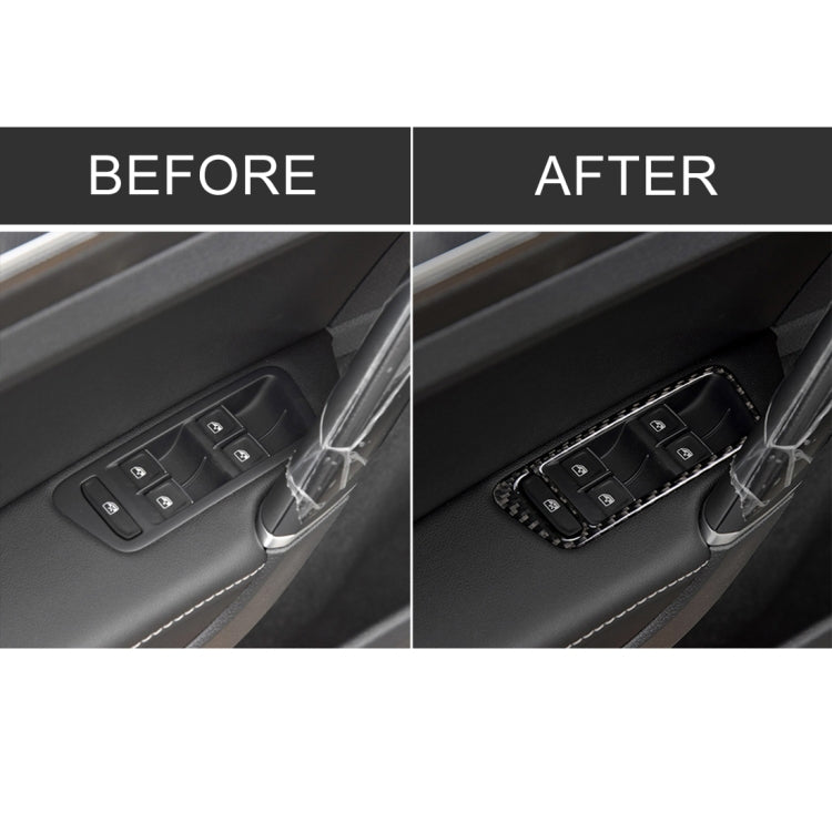 Car Carbon Fiber Window Lift Panel Decorative Sticker for Volkswagen Golf 7 2013-2017, Left Drive by buy2fix