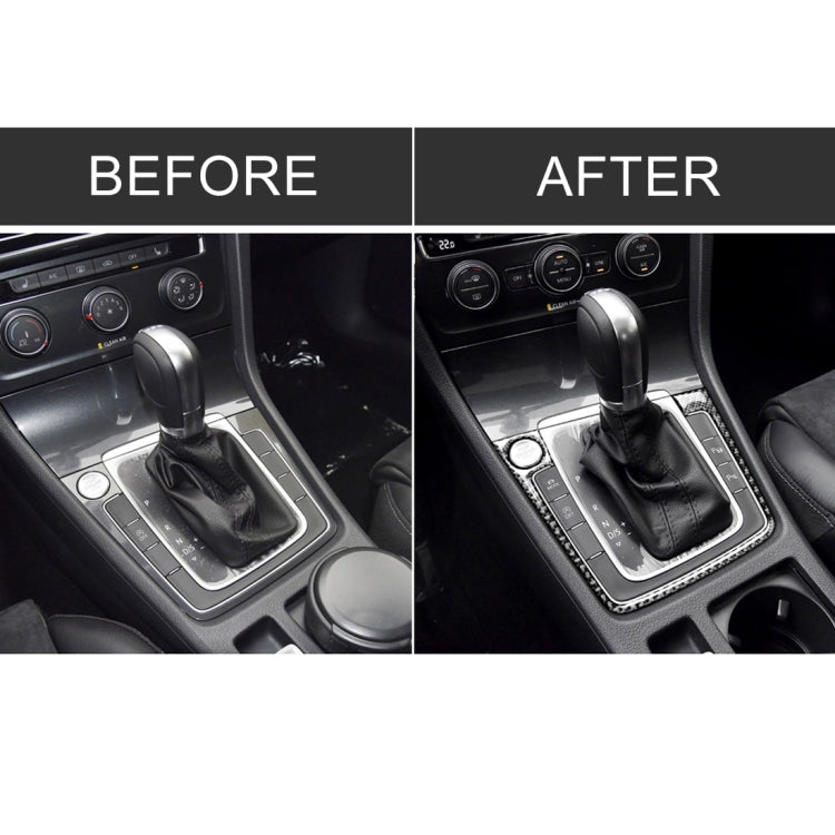 Car Carbon Fiber Gear Position Panel Frame Decorative Sticker for Volkswagen Golf 7 2013-2017, with Hole and Start and Stop, Left Drive by buy2fix