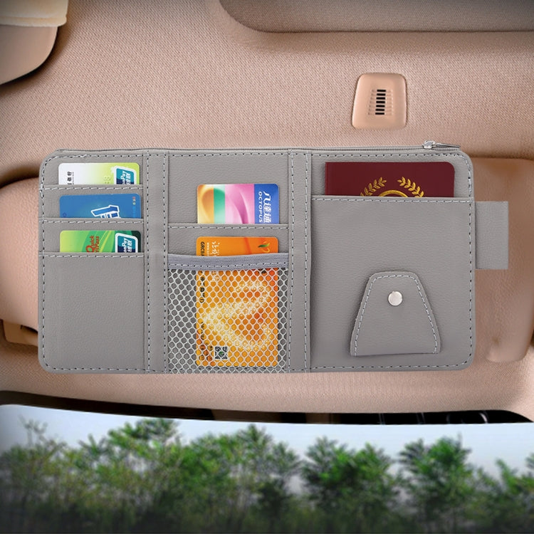 Car Sun Visor Board Paper Tissue Box CD Case Zipper Holder Card Bag Organizer (Grey) by buy2fix