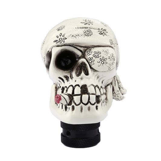 Pirate Skull Shaped Universal Vehicle Car Shifter Cover Manual Automatic Gear Shift Knob (White) by buy2fix