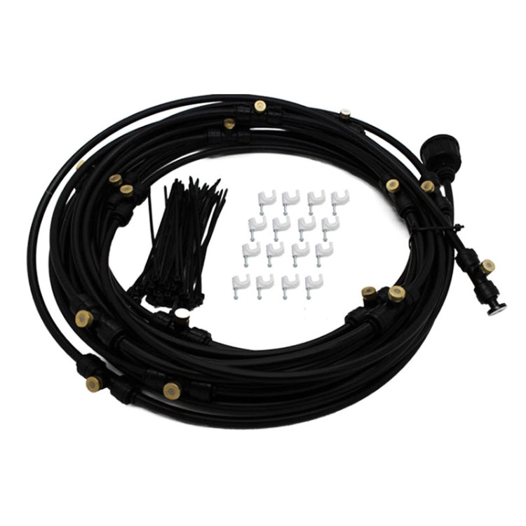 Outdoor Lawn Garden PE Hose Mist Watering Line Misting Cooling System with 26 x Mist Nozzles, Length: 18m(Black) - Watering & Irrigation by buy2fix | Online Shopping UK | buy2fix
