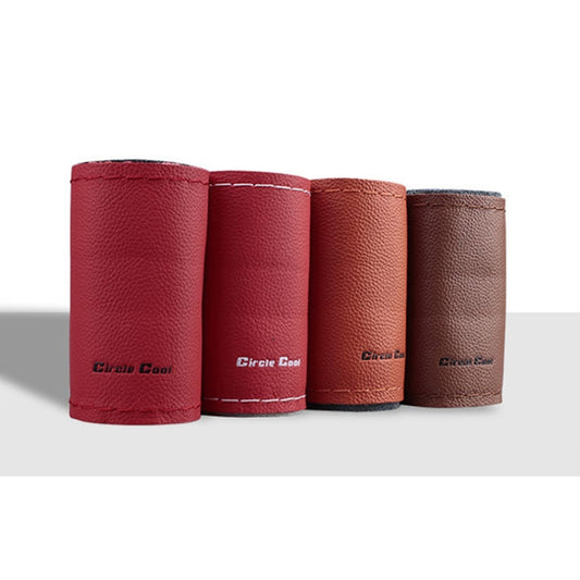 Car Universal 38cm Genuine Leather Hand-stitched Steering Wheel Cover(Brown) by buy2fix